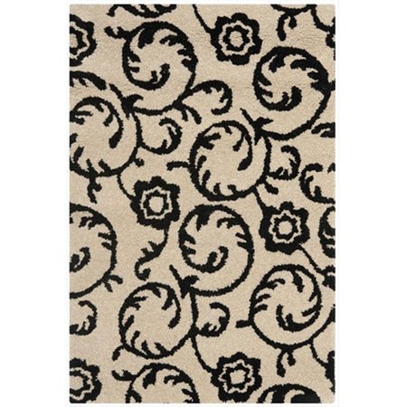 SAFAVIEH 2 ft. 6 in. x 12 ft. Runner Contemporary Soho Beige and Black Hand Tufted Rug SOH415A-212
